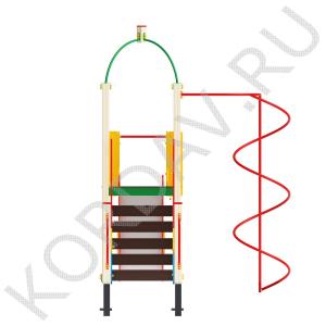 Игровой комплекс с горкой шестом и спиралью ПДИ 2.37 (0)
